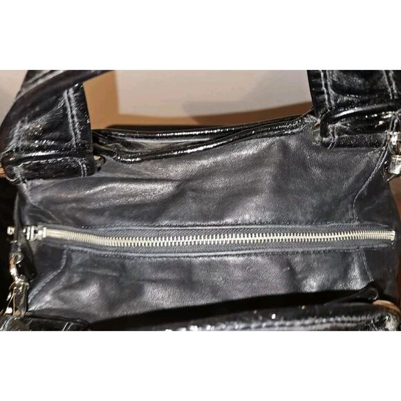 Kooba Black Leather Satchel Shoulder Bag Purse 13"x7"x5" - Picture 5 of 15